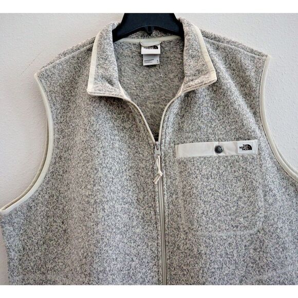 The North Face Men's Sz XL Sandstone Heather Gordon Lyons Full Zip Vest - Picture 2 of 9